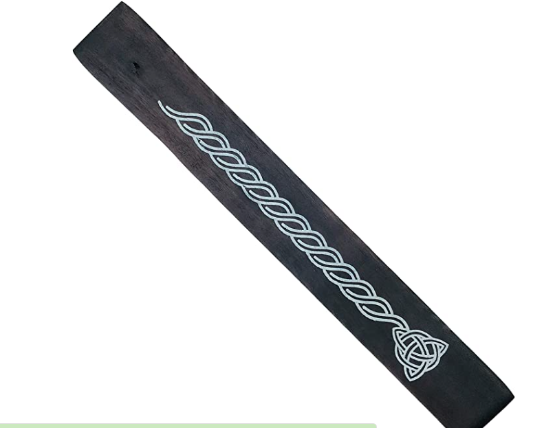 Wood Incense Holder Black Celtic Knot Just Witchy's