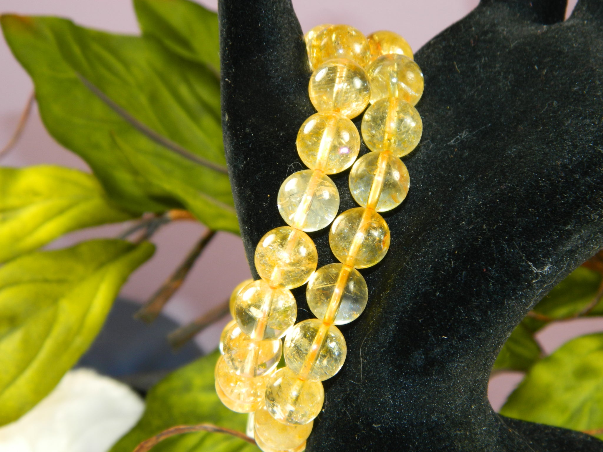 Citrine Round Bead Bracelet 10mm