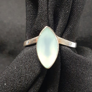 Aqua Chalcedony Ellipse Ring