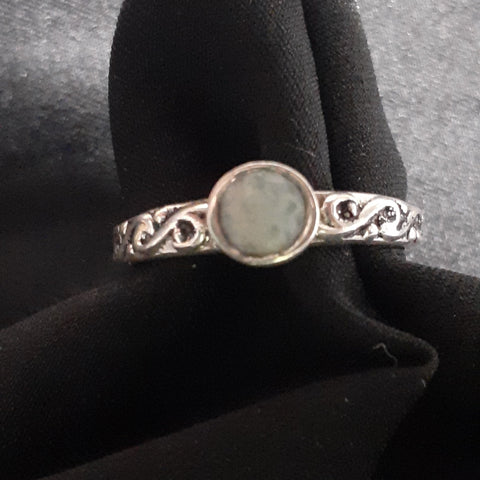 Amazonite Faceted Circle Ring