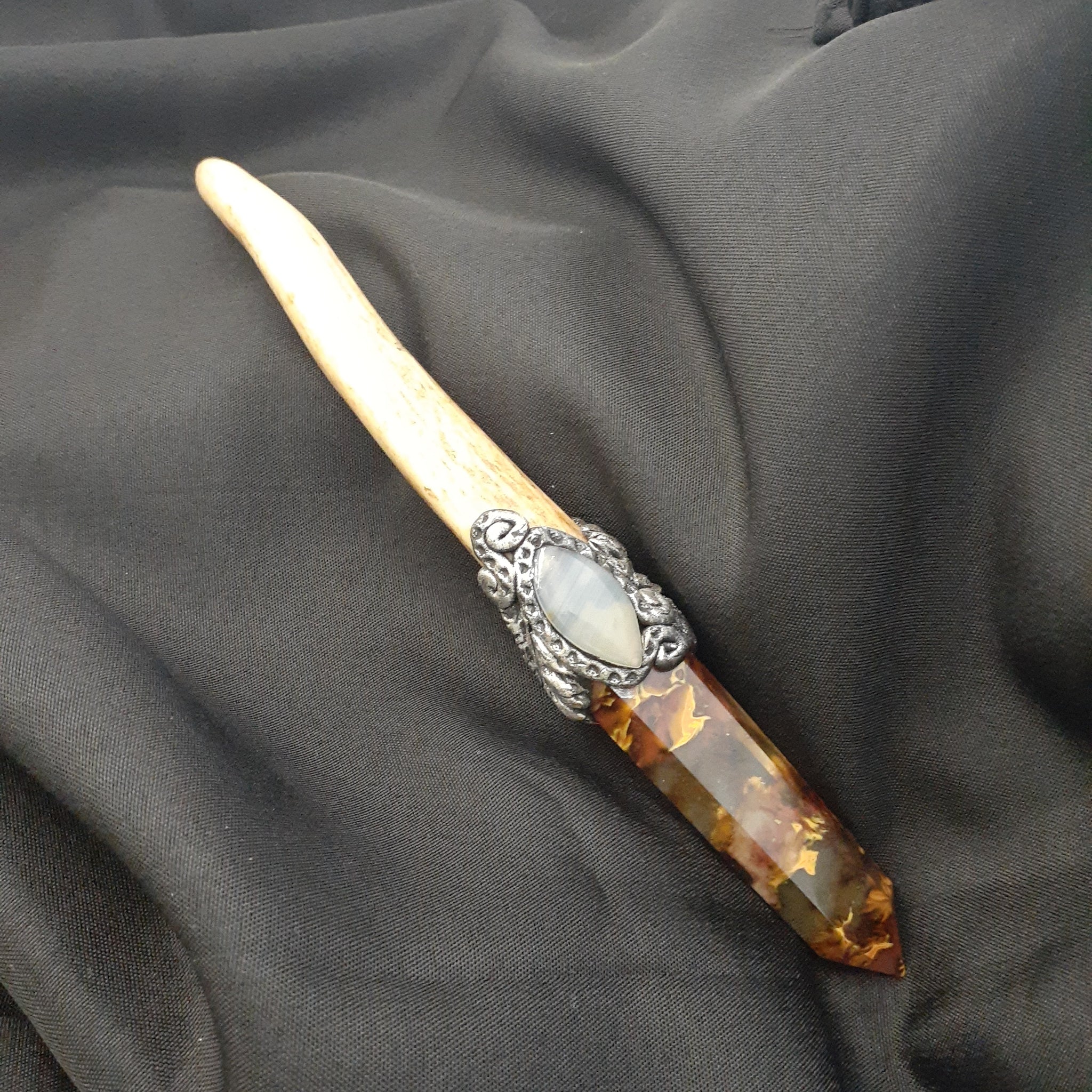 Deer Antler Wand with Tigers Eye