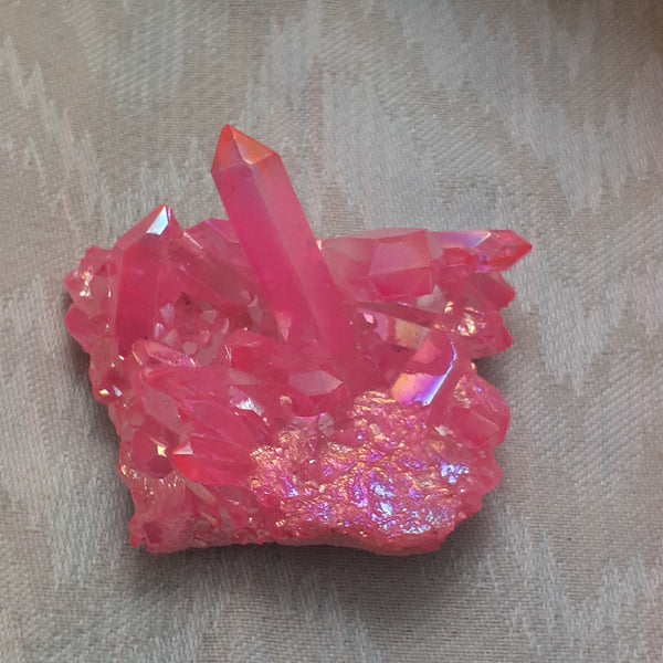 Pink Aura Quartz Cluster