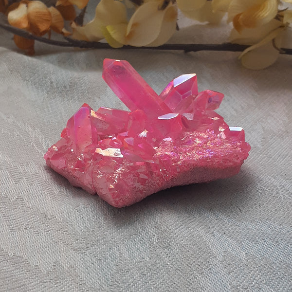 Pink Aura Quartz Cluster