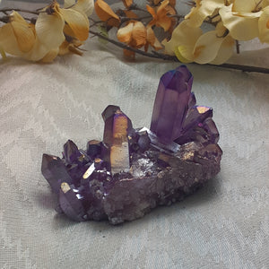 Purple Aura Quartz Cluster Specimen