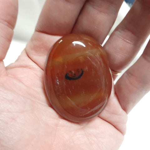Banded Carnelian Palm Stones Small