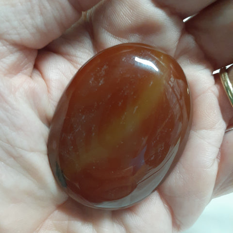 Banded Carnelian Palm Stones Small