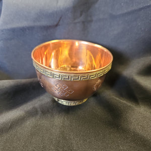 8 Auspicious Symbol Offering Bowl Copper 3 Inch