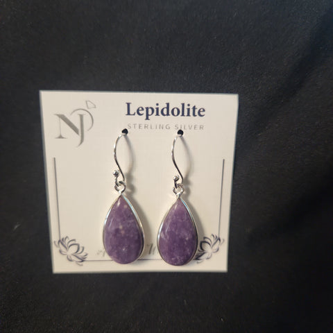 Teardrop Lepidolite Earring