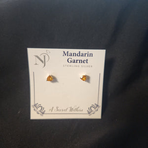 Mandarin Garnet Post Earring