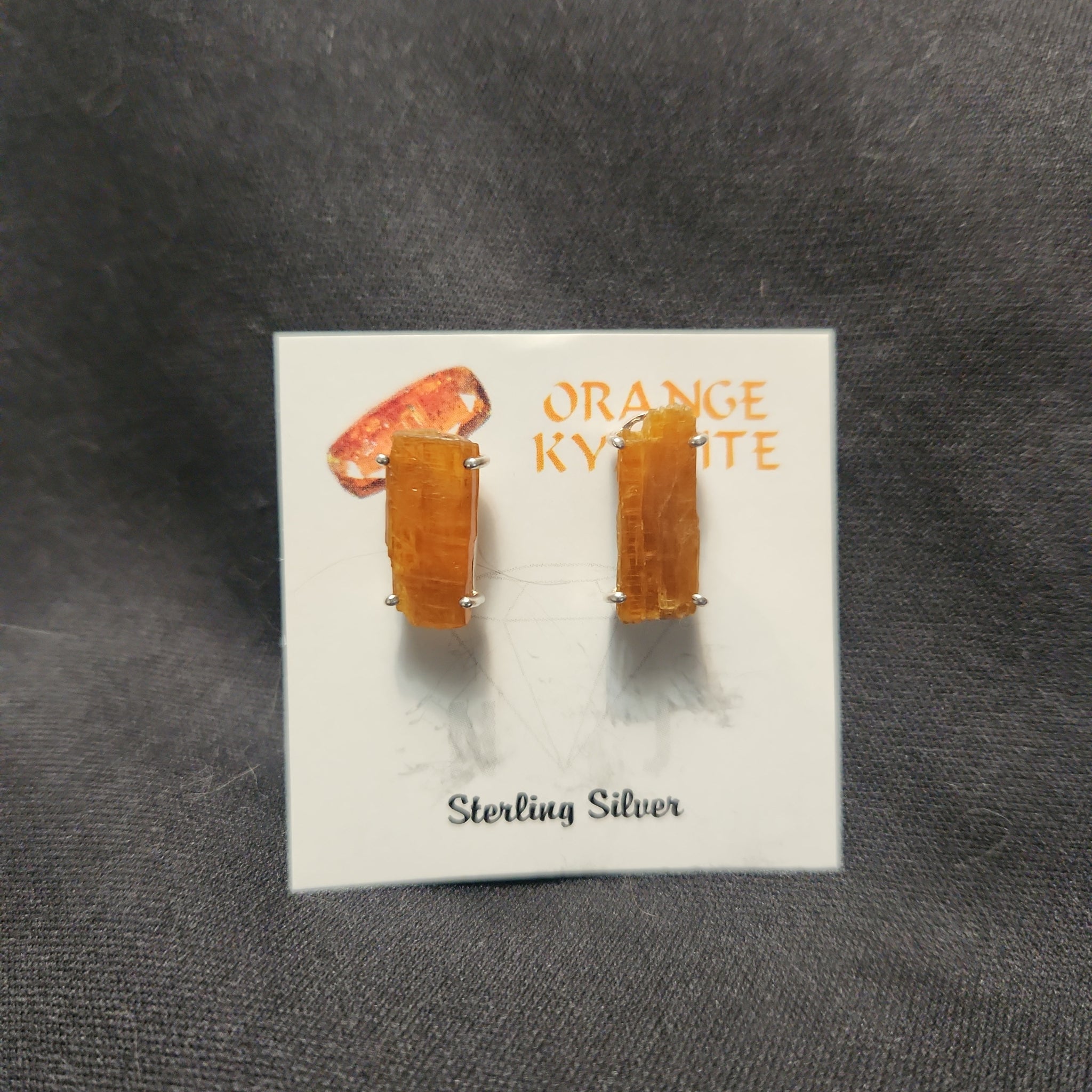 Orange Kyanite Rough Earring