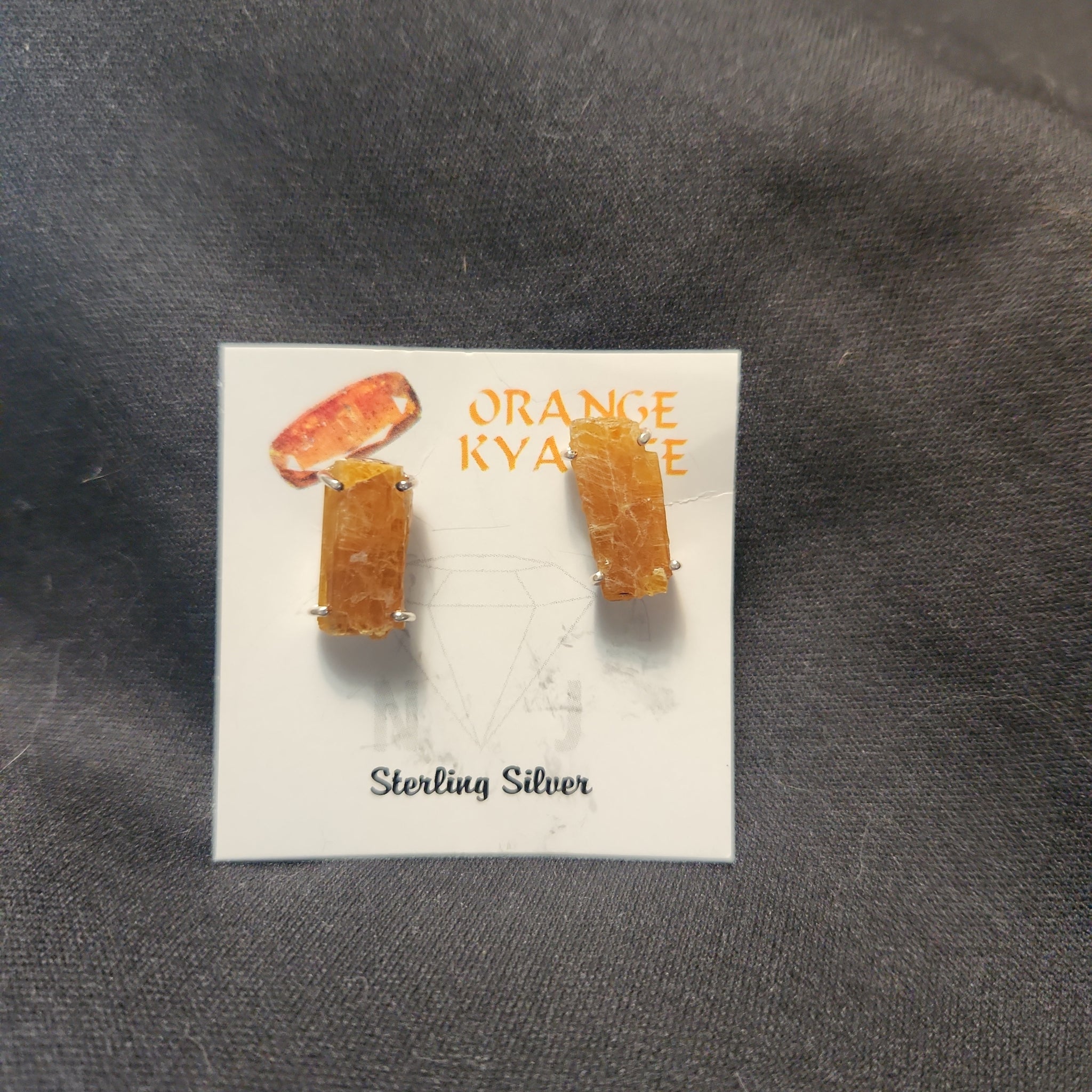 Orange Kyanite Rough Earring