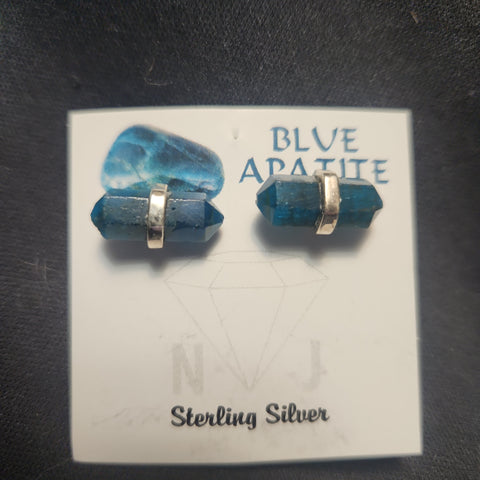Double Terminated Blue Apatite Earring