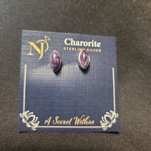 Charoite Oval Earring