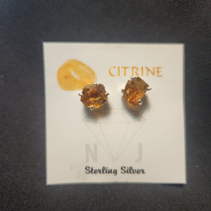 Rough Citrine Earring