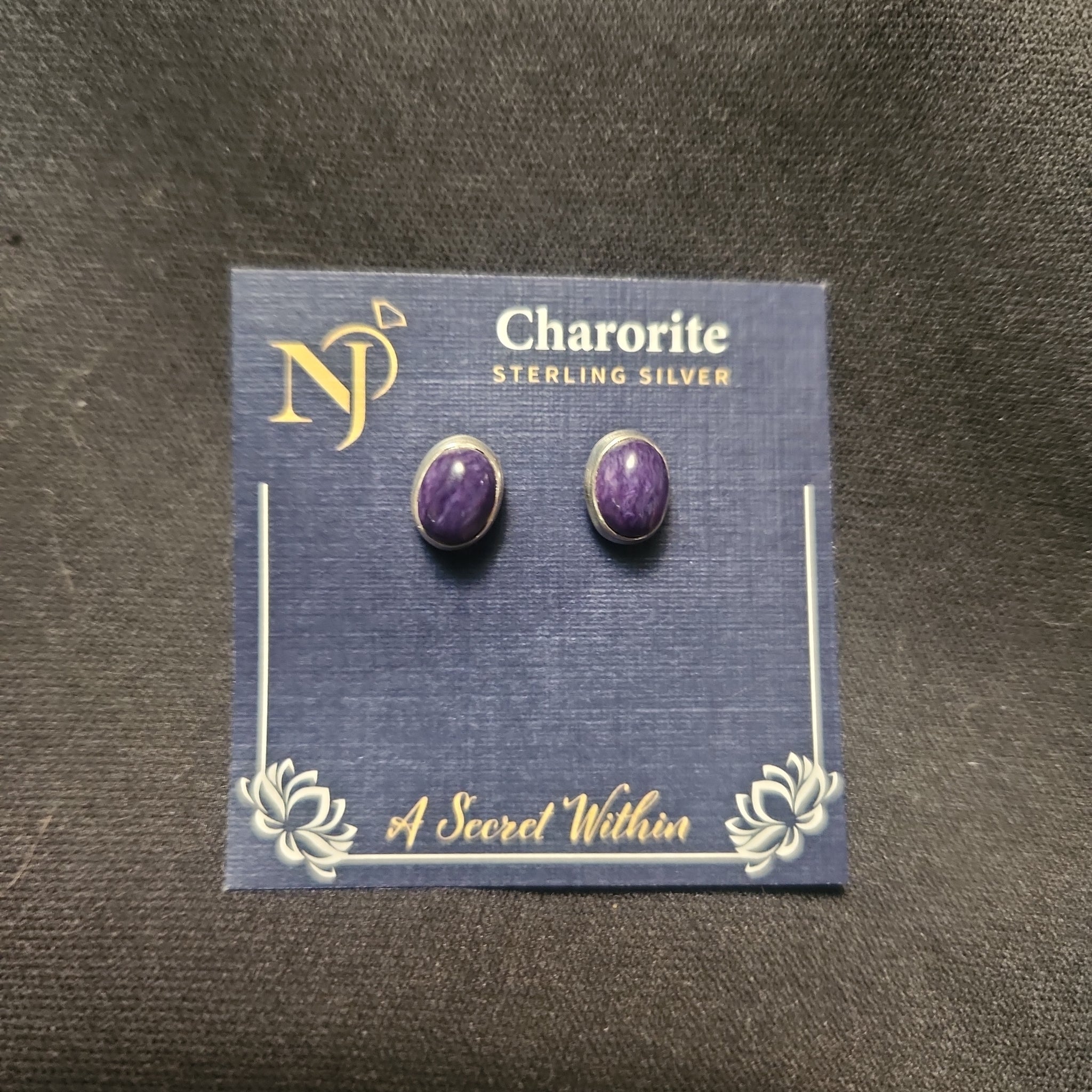 Charoite Oval Earring