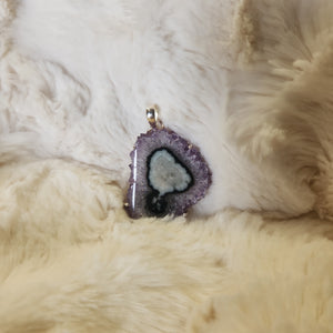 Amethyst Stalactite Slice Pendant