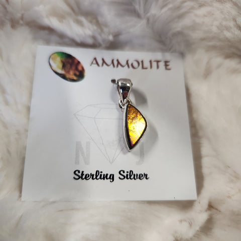 Ammolite Triangular Pendant