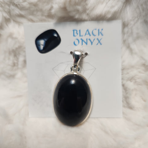 Black Onyx Oval Pendant