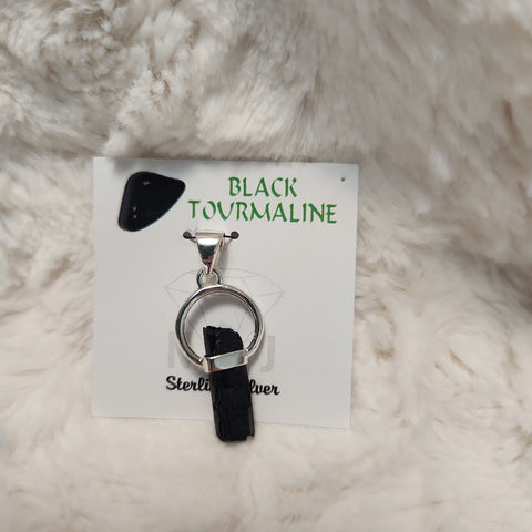 Black Tourmaline Rough Pendnat