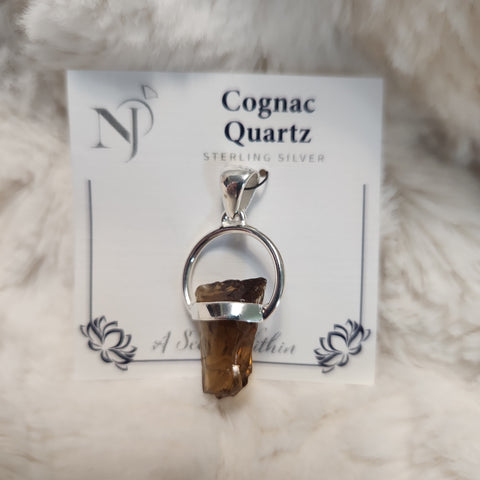 Cognac Quartz Rough Pendant