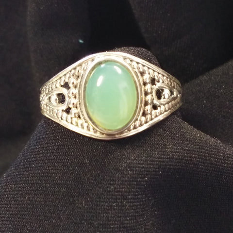 Chrysoprase Small Oval Ring