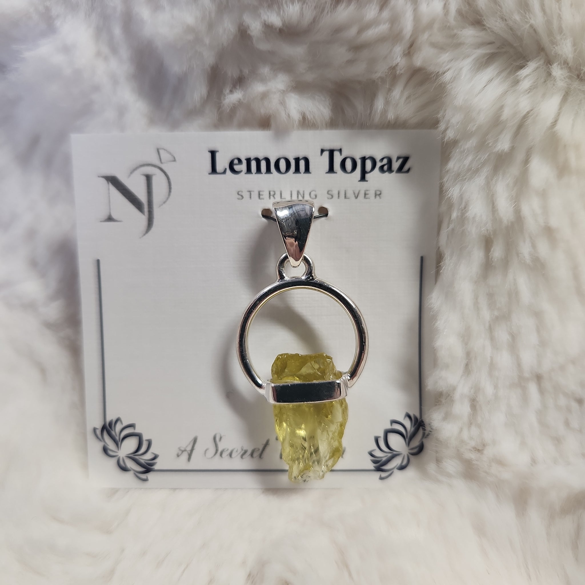 Rough Lemon Topaz Pendant