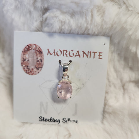 Oval Faceted Morganite Pendant