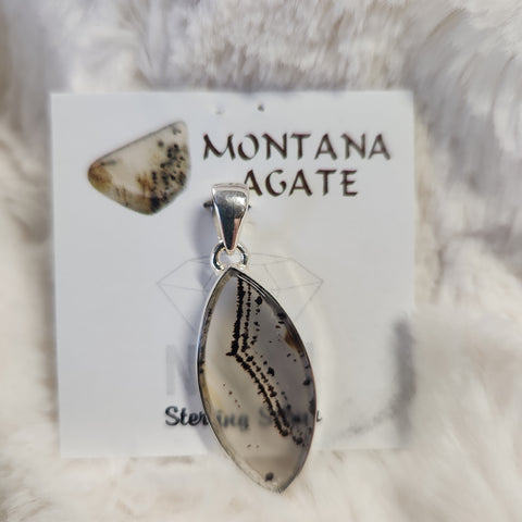 Montana Agate Ellipse Pendant