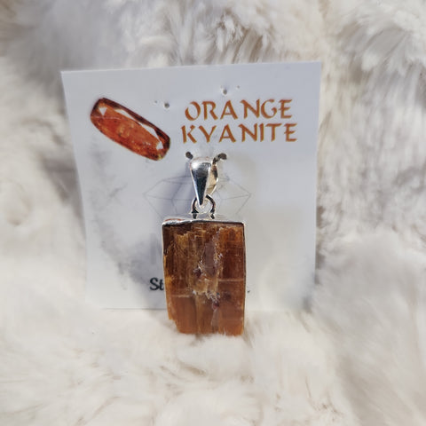 Orange Kyanite Rough Pendant
