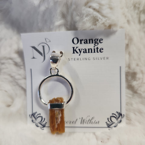 Orange Kyanite Rough Pendant