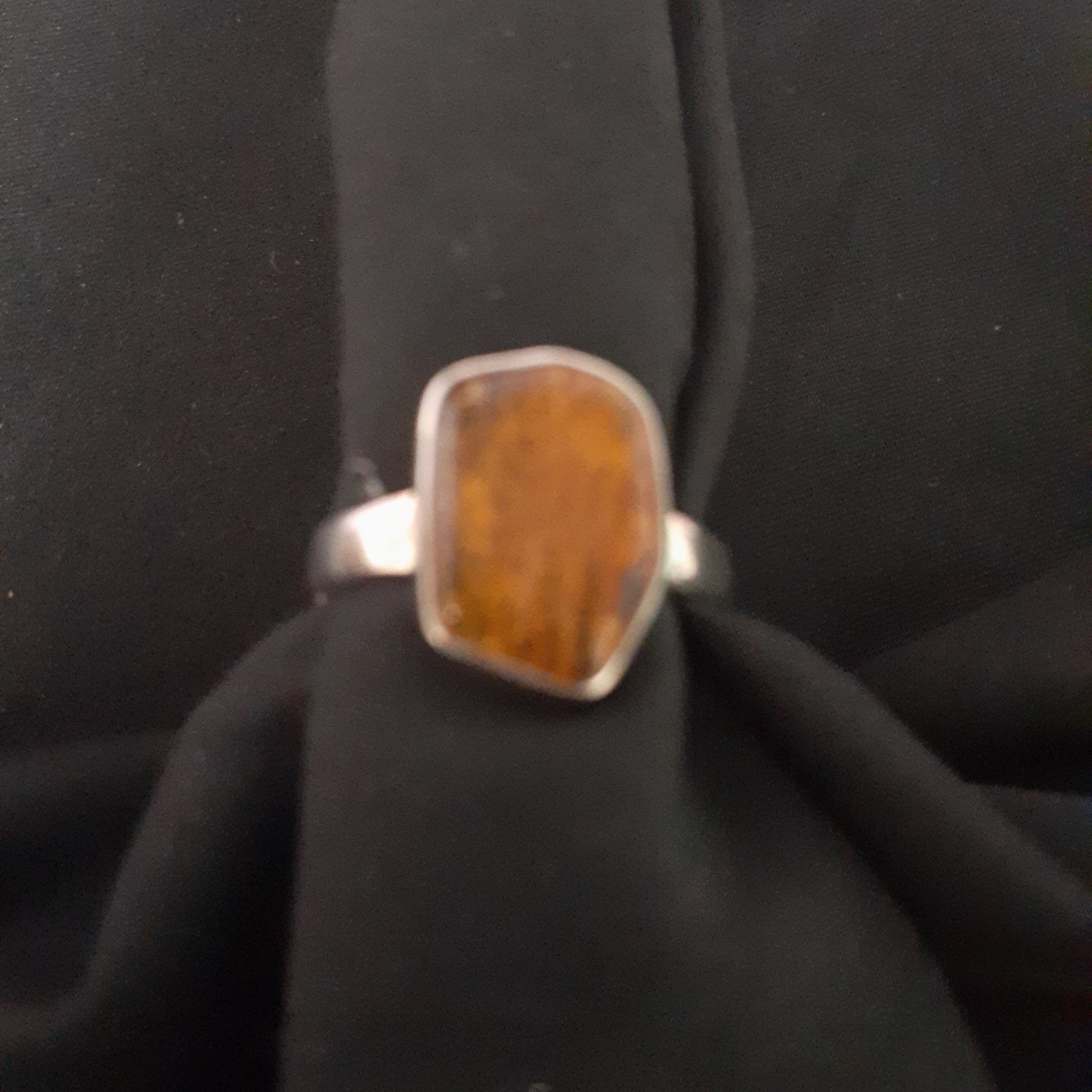 Amber Freeform Ring
