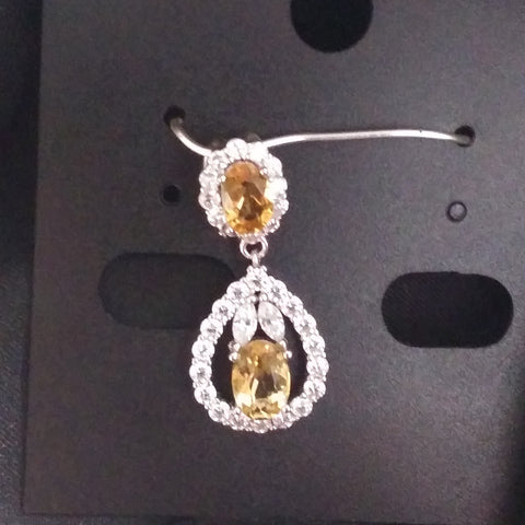 Yellow Topaz Cubic Zirconia Pendant