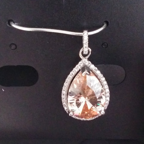 Yellow Topaz Cubic Zirconia Pendant