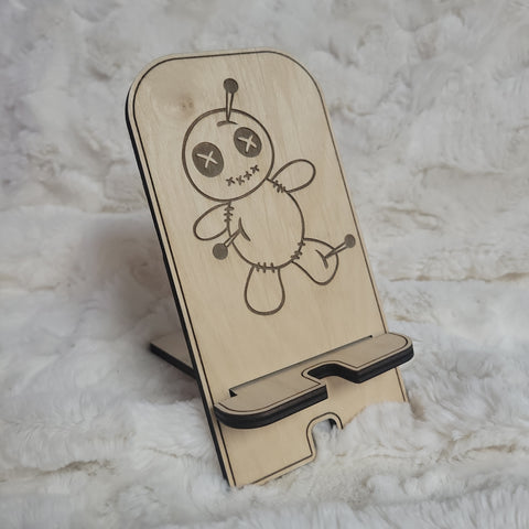 Laser Etched Voodoo Doll Phone Stand
