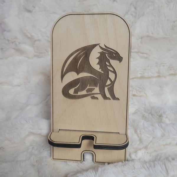 Laser Etched Dragon Phone Stand