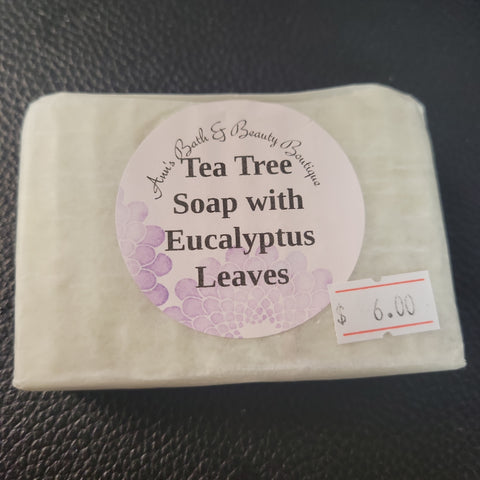 Tea Tree Bar Soap with Eucalyptus Leaves