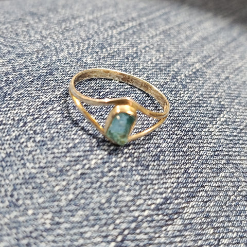 Blue Apatite Ring silver band