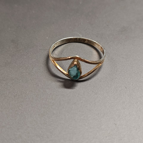 Blue Apatite Ring silver band
