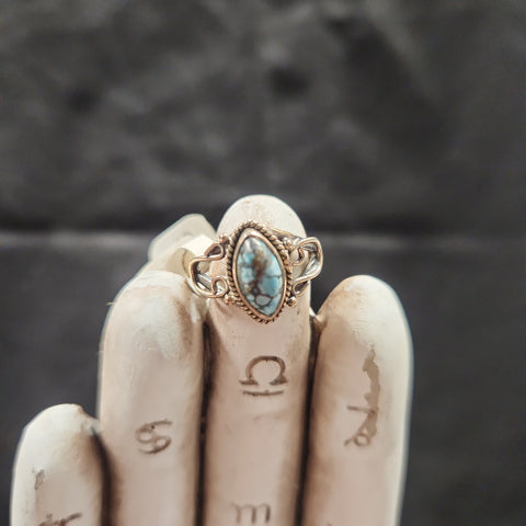 Tibetan Turquoise Small Marquis Ring