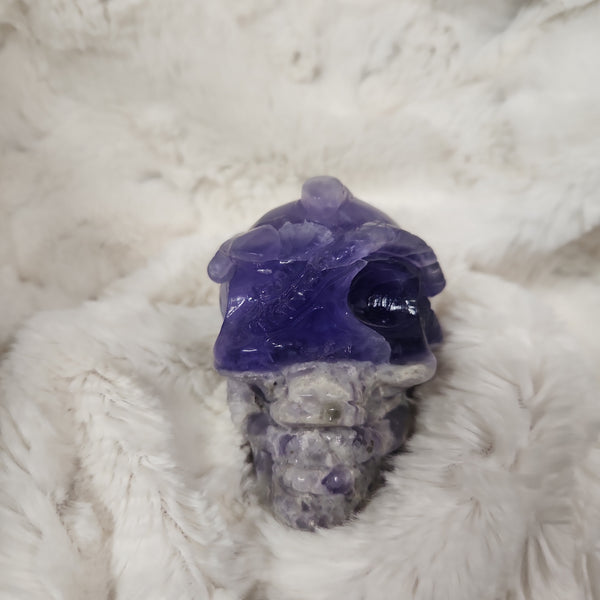 Amethyst Skull with Snake