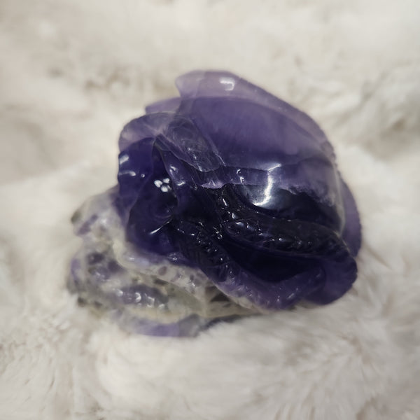 Amethyst Skull with Snake