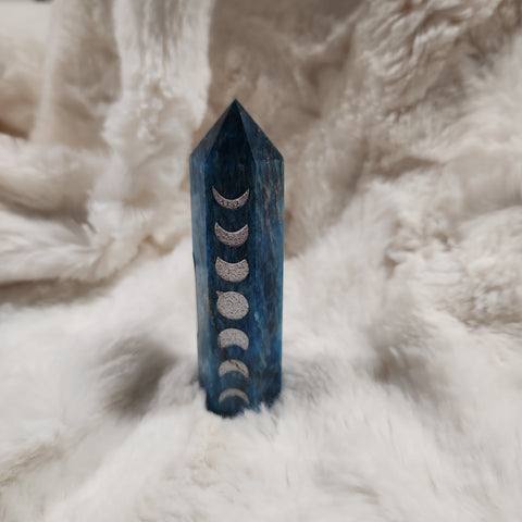 Blue Apatite Moon Phase Obelisk