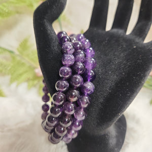 Amethyst Round Bead Bracelet 8mm