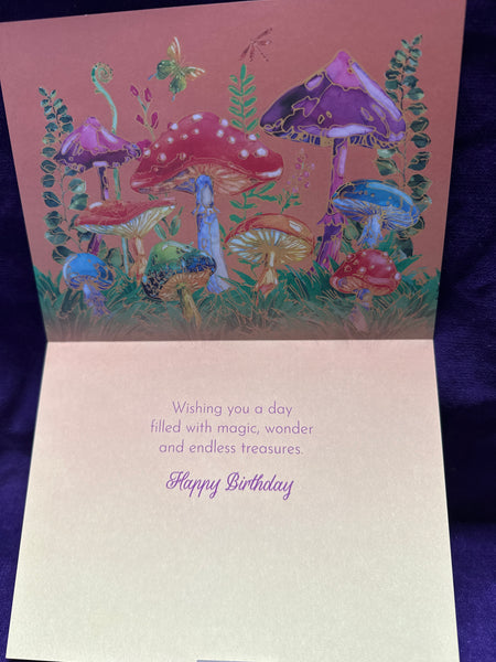 Birthday Greeting Card Mushrooms