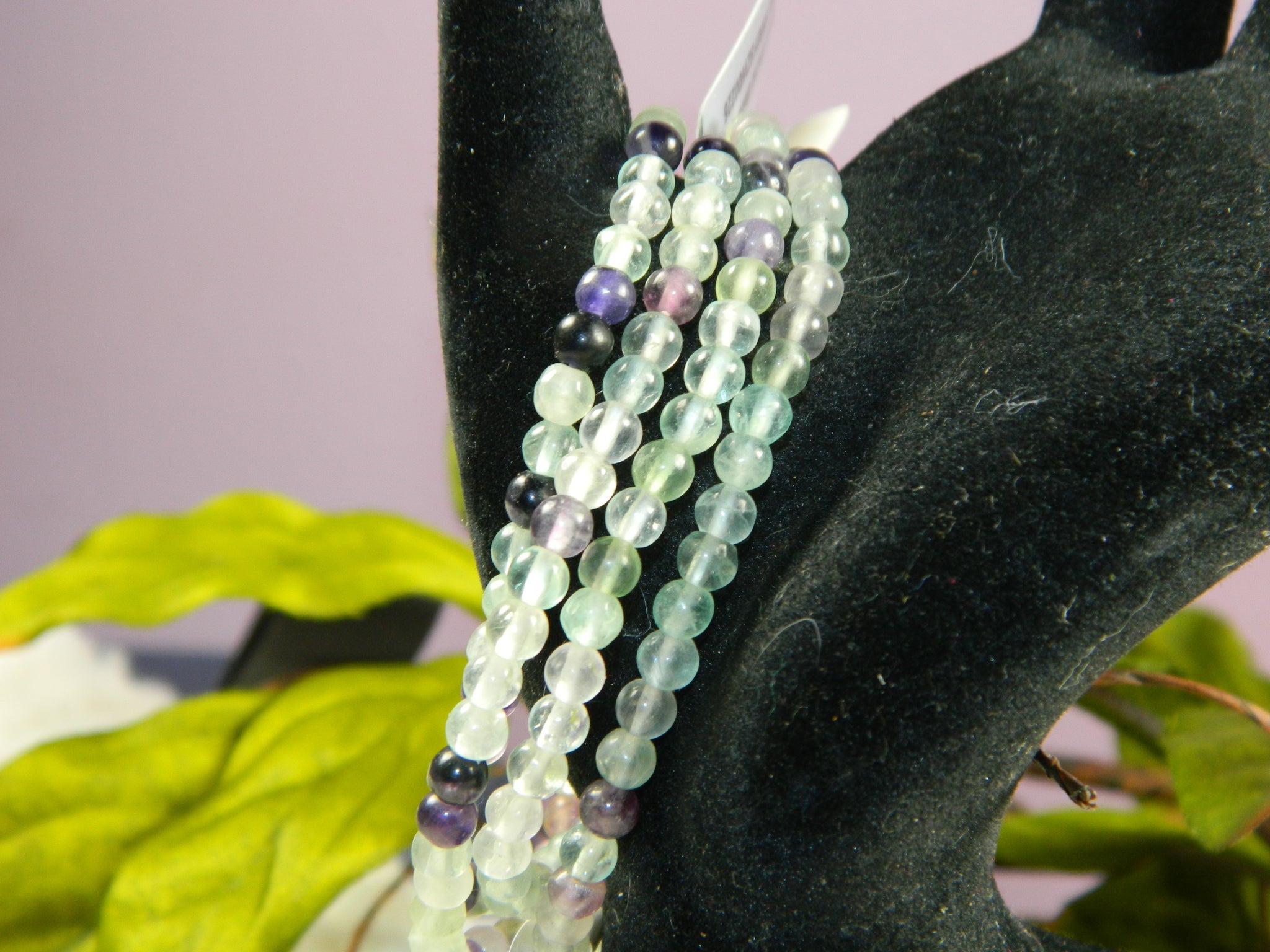 Fluorite Round Bead Bracelet 4mm