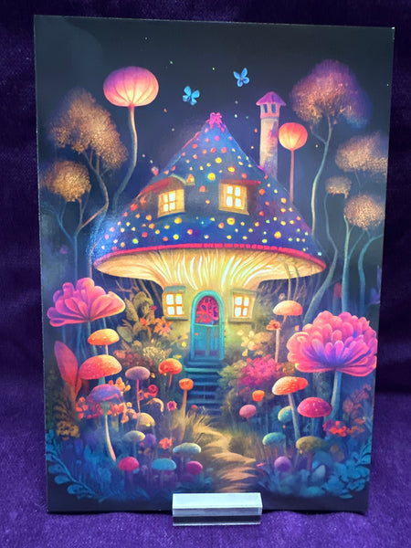Blank Greeting Card Mushroom House