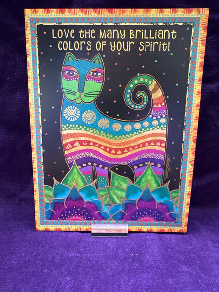 Greeting Card Blank inside Colorful Cat