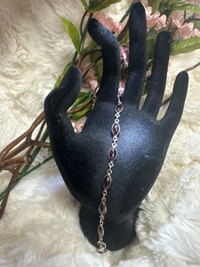 Garnet Bracelet in Sterling Silver