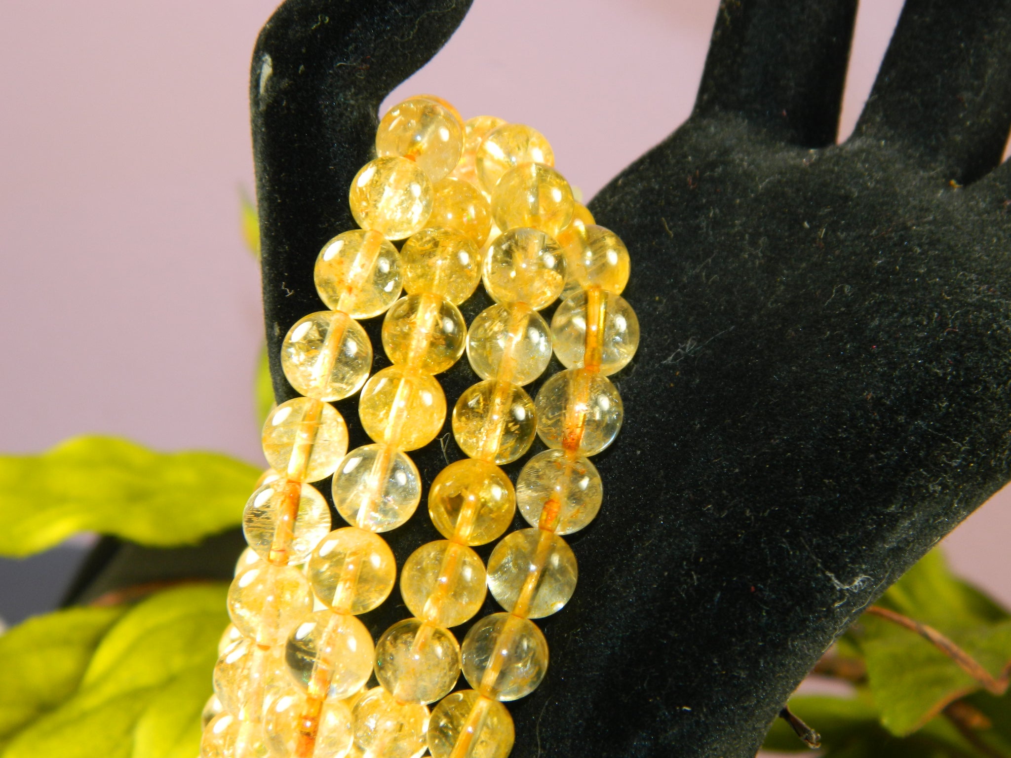 Citrine Round Bead Bracelet 8mm