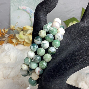 Tree Agate 8mm Stone Bead Bracelet